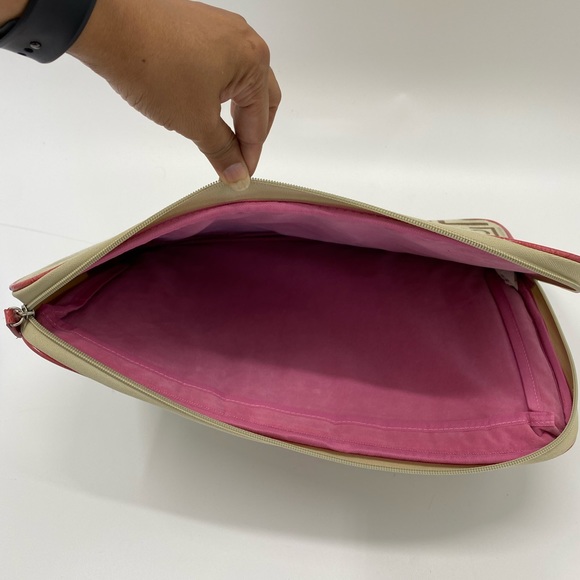 Liz Claiborne Laptop Brown-Pink Suede Leather Sleeve 16” Width x 12” Height - Picture 4 of 6